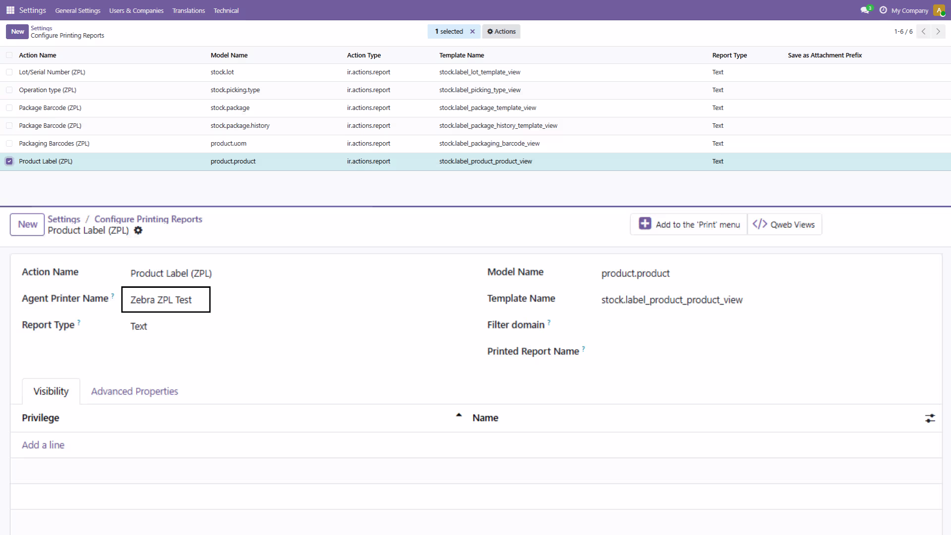 Configure ZPL Report