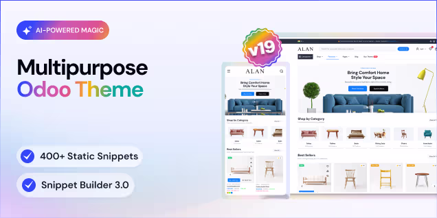 Alan – Powerful Odoo eCommerce Theme with Drag-and-Drop Builder & Responsive Design